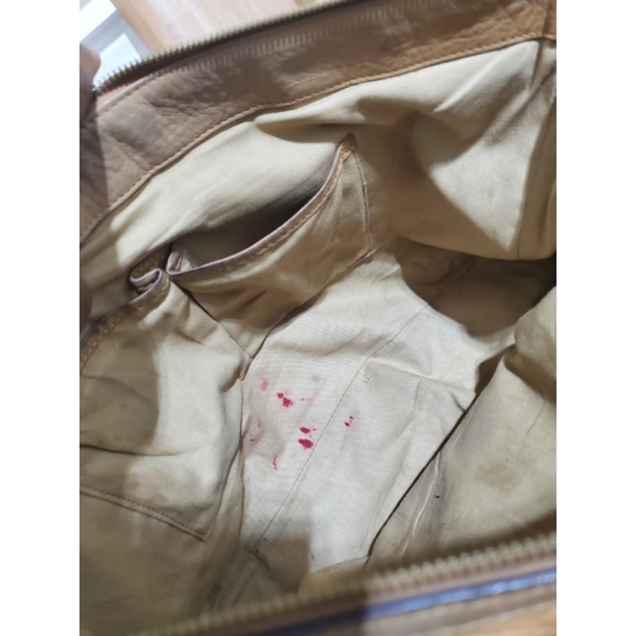 MCM Cognac Visetos Leather Satchel Bag - Picture 9 of 10